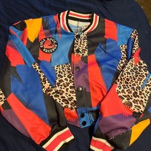 Colorful Graphic Bomber Jacket